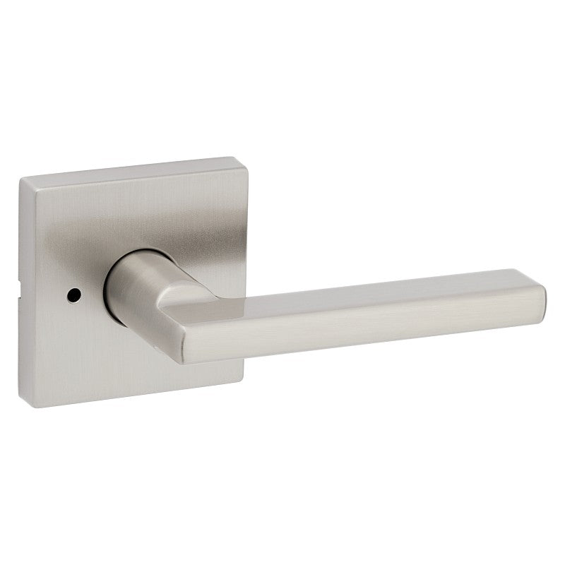 Kwikset Signature Series 155HFL SQT 15 Privacy Lever, Pushbutton Lock, Satin Nickel, Zinc, Residential, 2 Grade