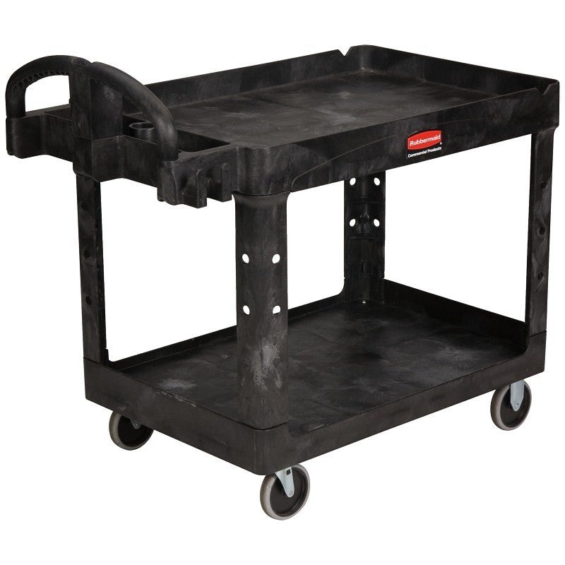 Rubbermaid FG452088BLA Utility Cart, 500 lb, 25.9 in OAW, 33.2 in OAH, 45.2 in OAD, Plastic/Resin, Black