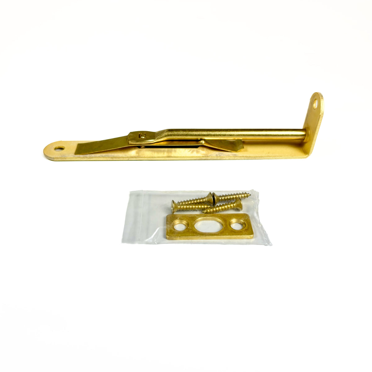 Round Corner Recessed Flush Bolt 6 Inch Satin Brass Finish