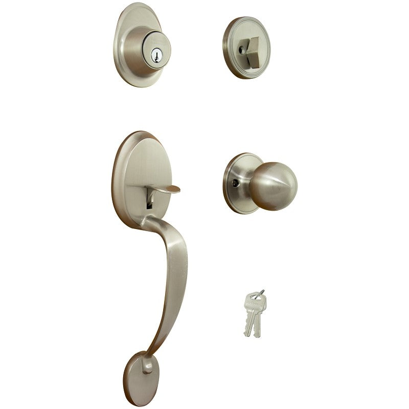 ProSource S7P31-PS Combination Lockset, Satin Nickel, T3 Interior Handle, 3 Grade, Brass