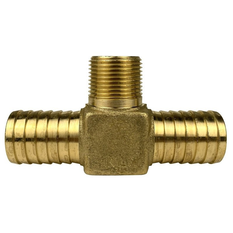 Water Source HT175NL Hydrant Pipe Tee, 1 x 3/4 in, Barb x MNPT, Brass