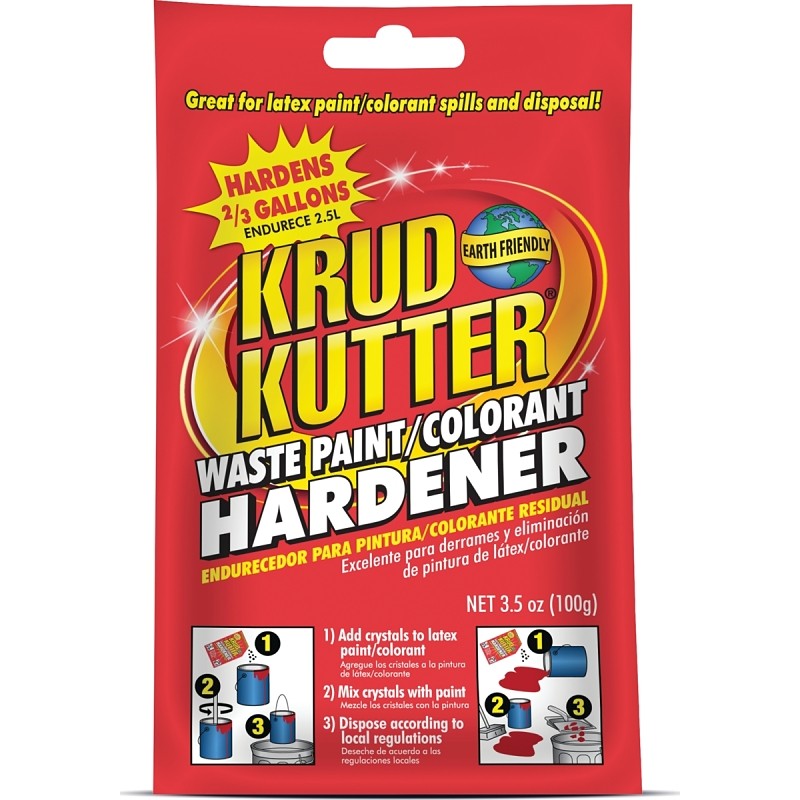 Krud Kutter PH3512 Waste Paint Hardener, Solid, Mild, Clear, 3.5 oz, Bag