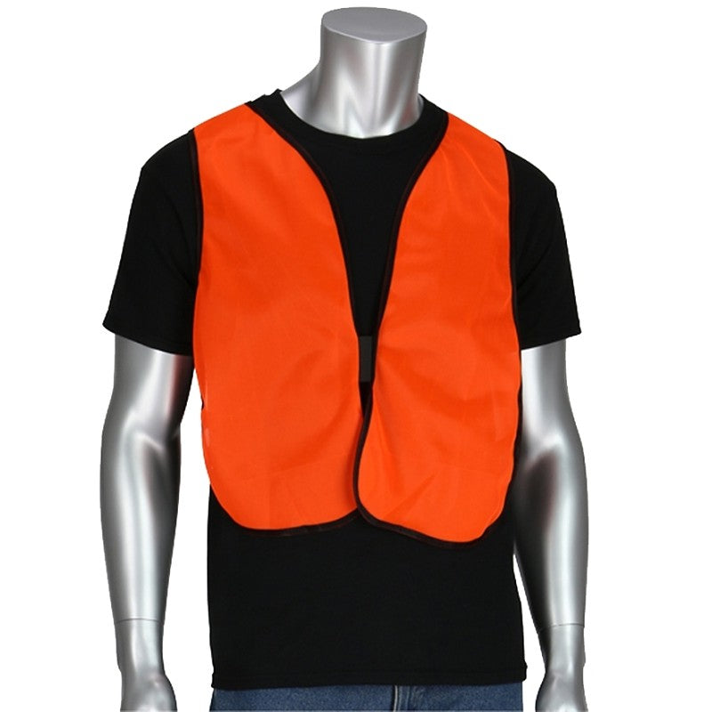 Safety Works 818040 Reflective Safety Vest, One-Size, Mesh Fabric, Orange, Hook-and-Loop
