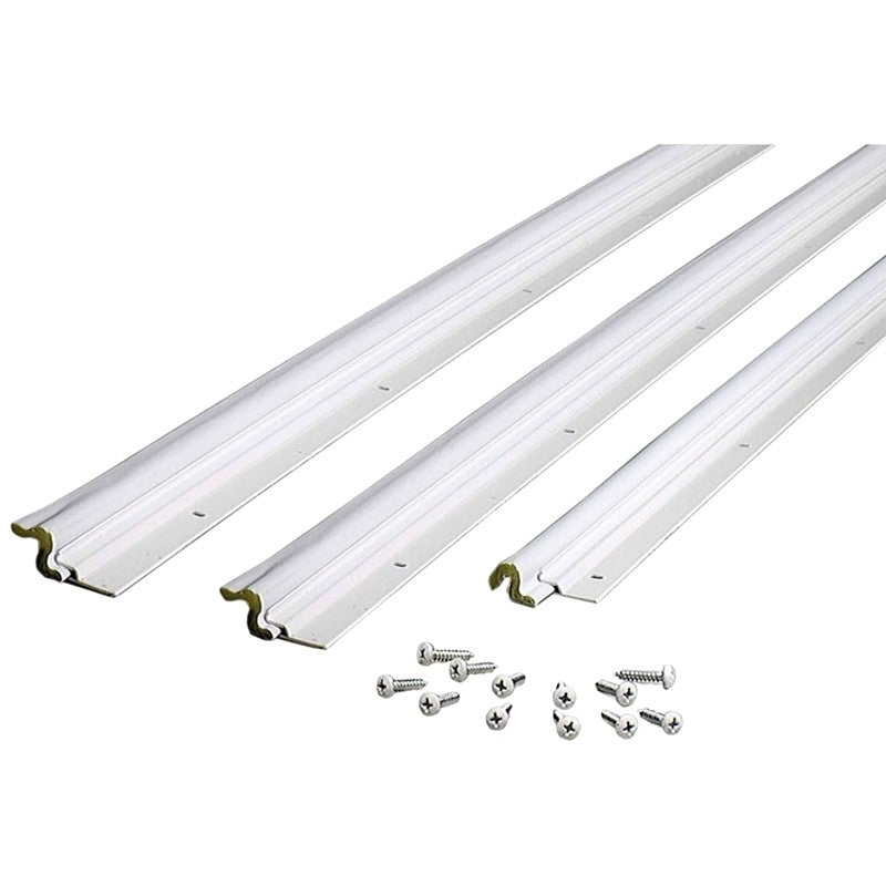 M-D 91850 Jamb Weatherstrip, Aluminum/Vinyl, White