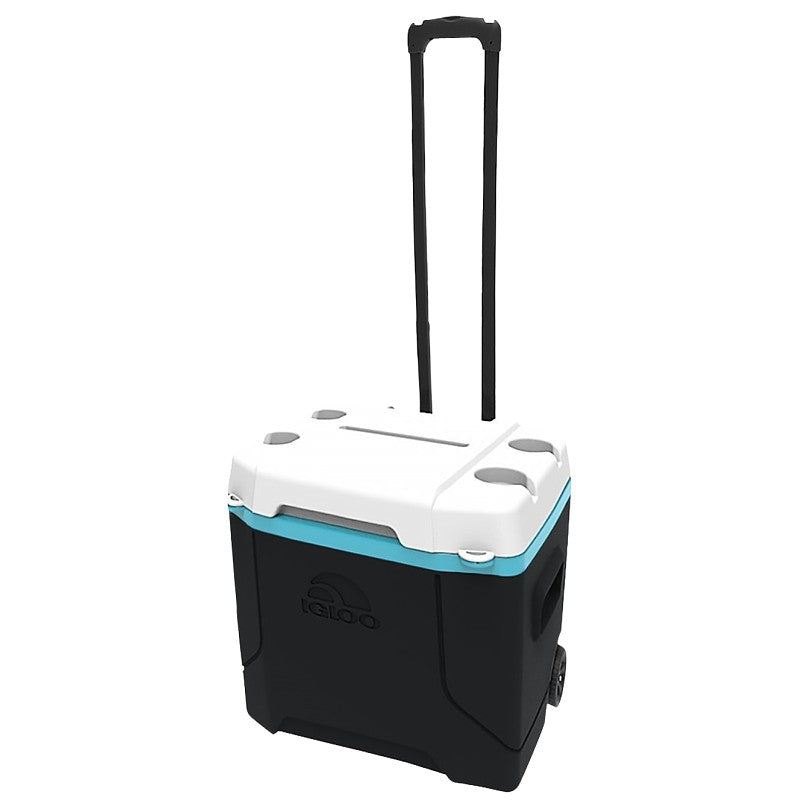 Igloo Latitude Series 34658 Roller Cool Box, 30 qt Cooler, Plastic, Indigo Blue/Meteorite, 3 days Ice Retention