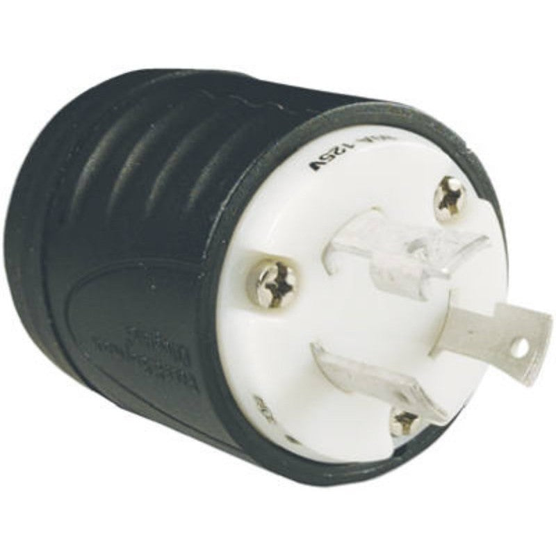 Legrand Turnlok L530PCCV3 Locking Plug, 2 -Pole, 30 A, 125 V, IP20, NEMA: NEMA L5-30P, Black/White