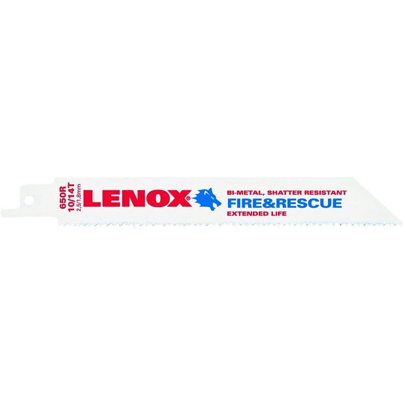 Lenox 20592650R Reciprocating Saw Blade, 3/4 in W, 6 in L, 10/14 TPI, HSS Cutting Edge