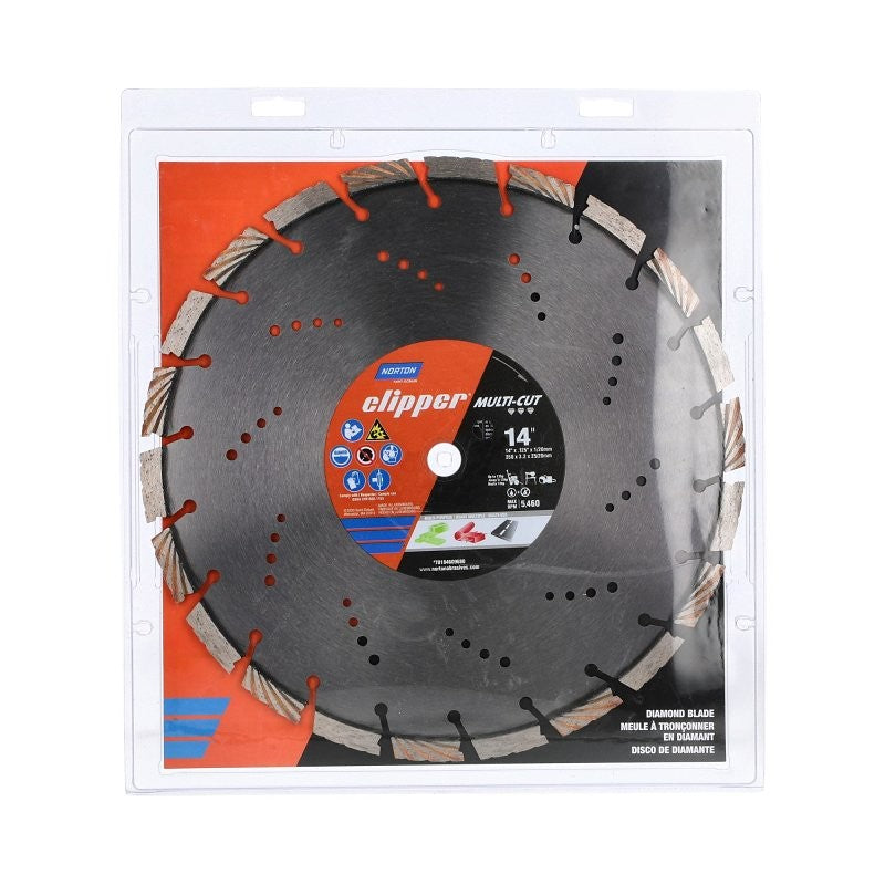 Norton 70184609680 Multi-Cut Diamond Blade, 14 in Dia, 0.05 mm Arbor