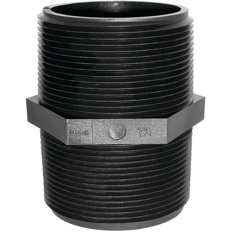 Green Leaf M 1400 P Pipe Nipple, 1/4 in, MNPT, Black (Pack of 5)