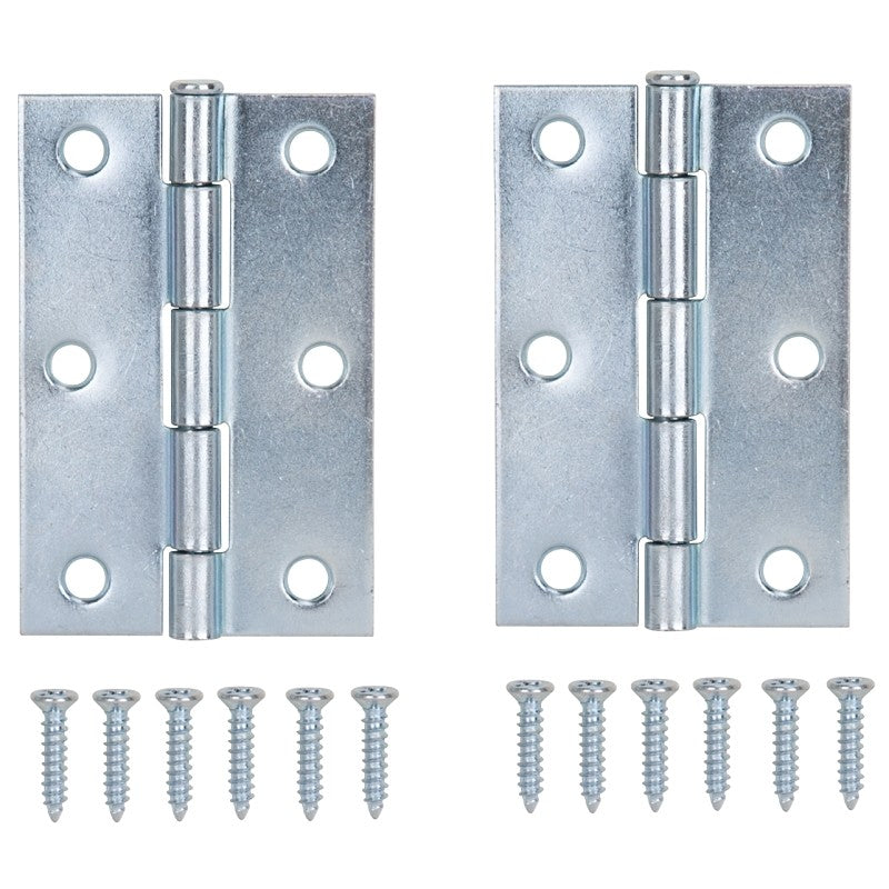 ProSource LR-056-PS Utility Hinge, Steel, Zinc, Loose Pin, 180 deg Range of Motion, Full Mortise Mounting, 28 (Pair) lb