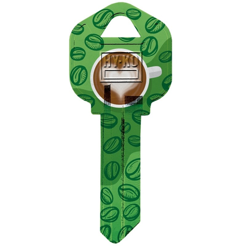 Hy-Ko 16010KW1-38 Key Blank, Coffee Cup/Beans, Brass, Nickel-Plated, For: Kwikset KW1 Keyways, KW1 Key Number (Pack of 10)