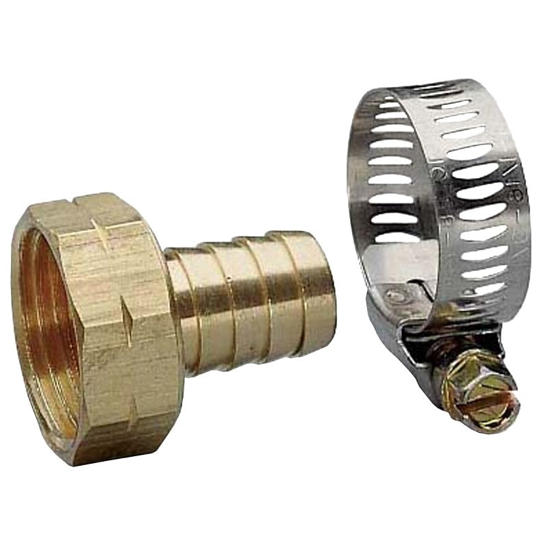 Nelson 854544-1001 Hose Repair Coupler, 3/4 in, Female, Brass, For: 3/4 in Garden Hose (Pack of 10)