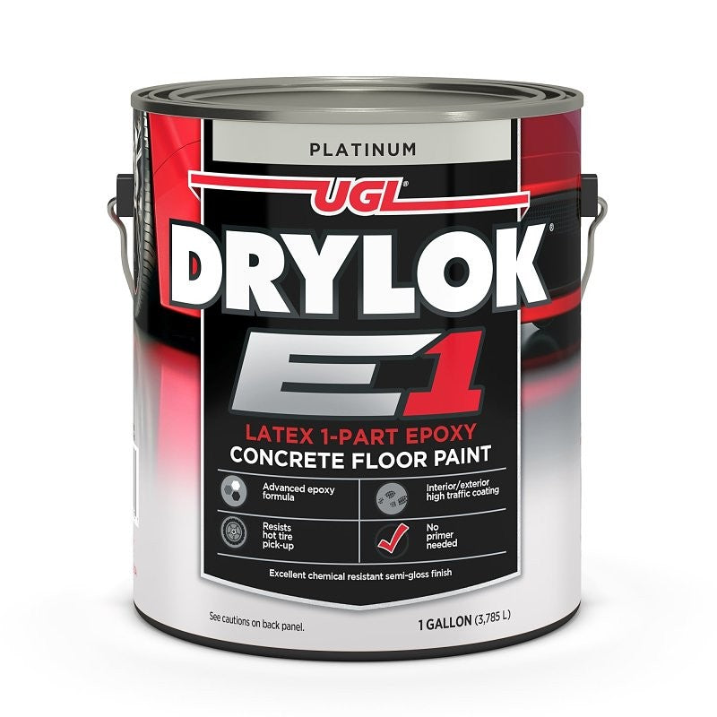DRYLOK 23813 Epoxy Floor Paint, Semi-Gloss, Platinum, 1 gal (Pack of 2)
