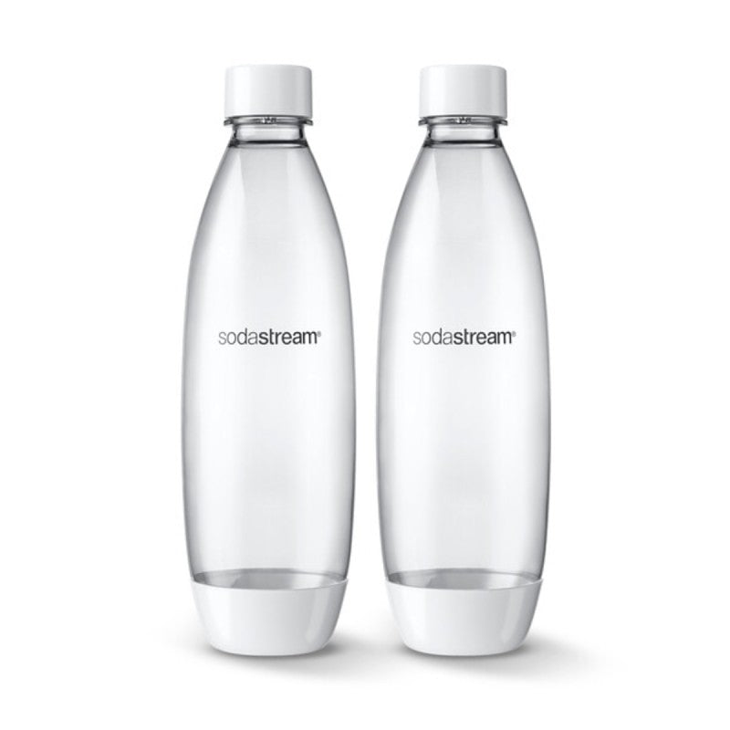 Sodastream 1741261010 Slim Carbonating Bottle, 1 L Capacity, Plastic, White (Pack of 4)