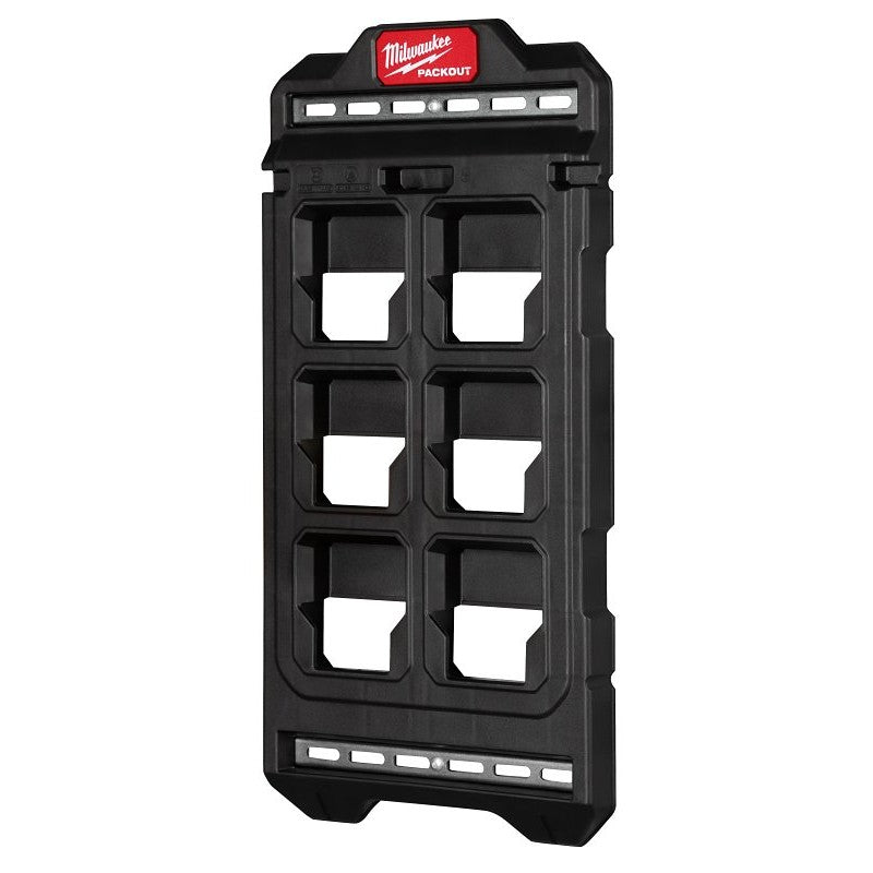 Milwaukee PACKOUT Series 48-22-8496 Compact Wall Plate, Polypropylene, Black