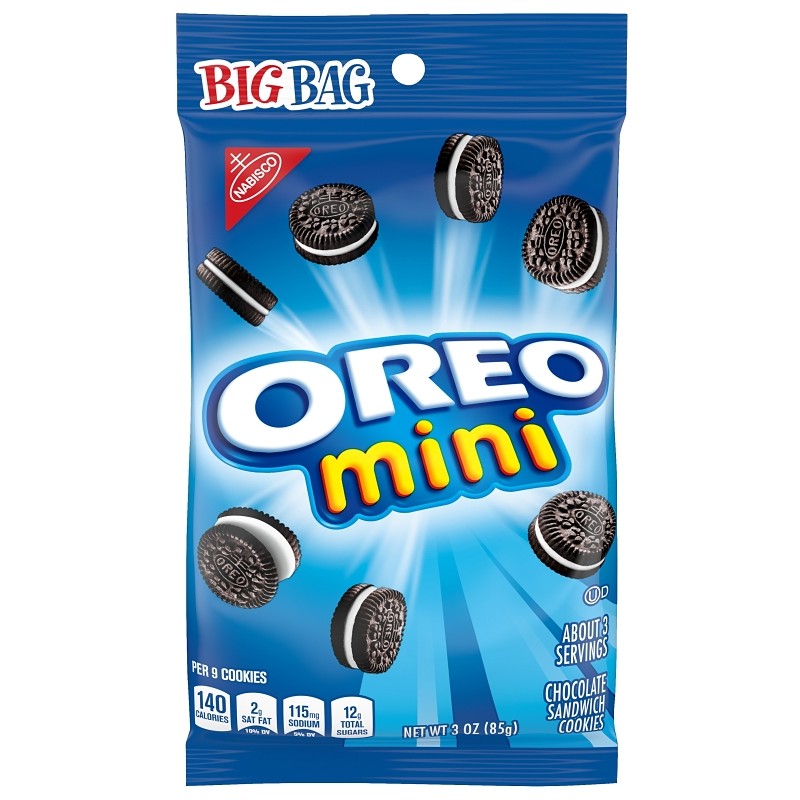 Nabisco 453037 Bite-Size Sandwich Cookies, Chocolate, 3 oz, Bag (Pack of 12)