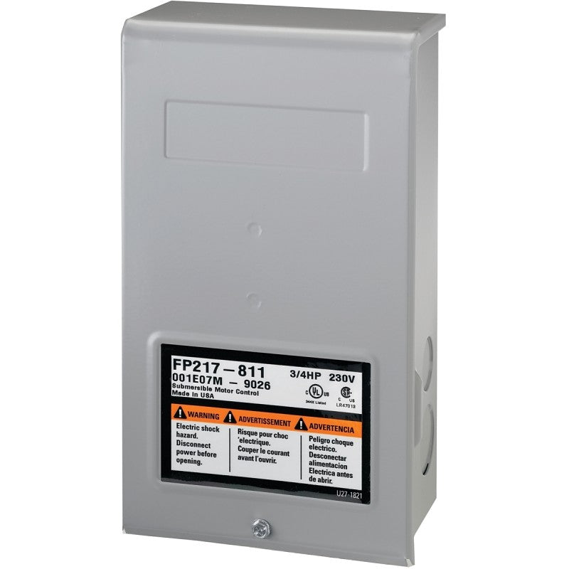 Flotec FP217-810 Control Box, 230 V, 0.5 hp, 3-Wire, Multiple Size Electrical Knockout, NEMA 3R Enclosure