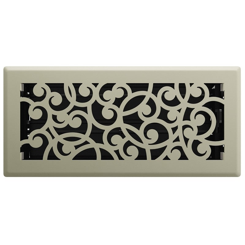 Imperial RG3454 Floor Register, 10 in W Duct Opening, 4 in H Duct Opening, Satin Nickel, Polystyrene