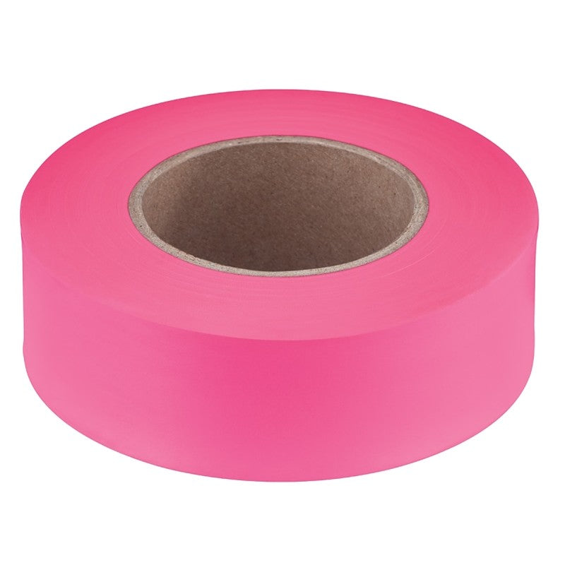 Empire 77-003 Flagging Tape, 200 ft L, 1 in W, Pink, Plastic