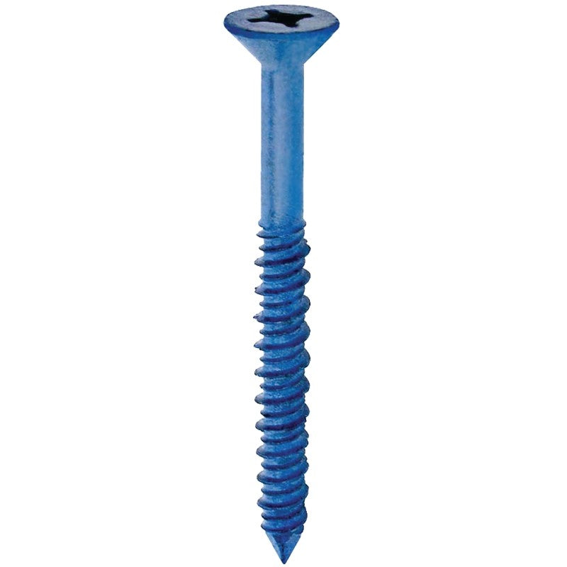 Cobra Anchors 632T Screw, 1/4 in Thread, 2-1/4 in L, Flat Head, Phillips, Robertson Drive, Steel, 100/PK