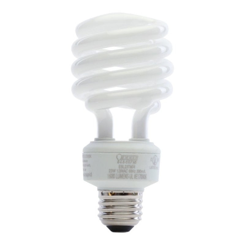 Feit Electric ESL23TM/4/RP Compact Fluorescent Bulb, 2700 K Color Temp, Soft White, 1600 Lumens, 23 W