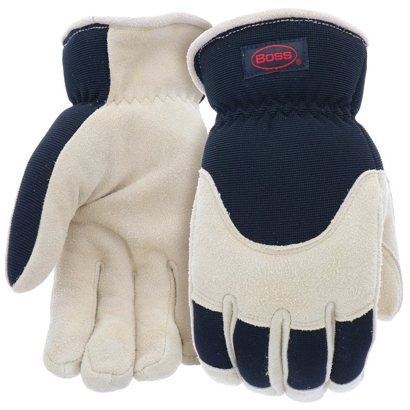 Boss Arctik Job Master B97411-L Work Gloves, Men's, L, Wing Thumb, Elastic Wrist, Slip-On Cuff, Black
