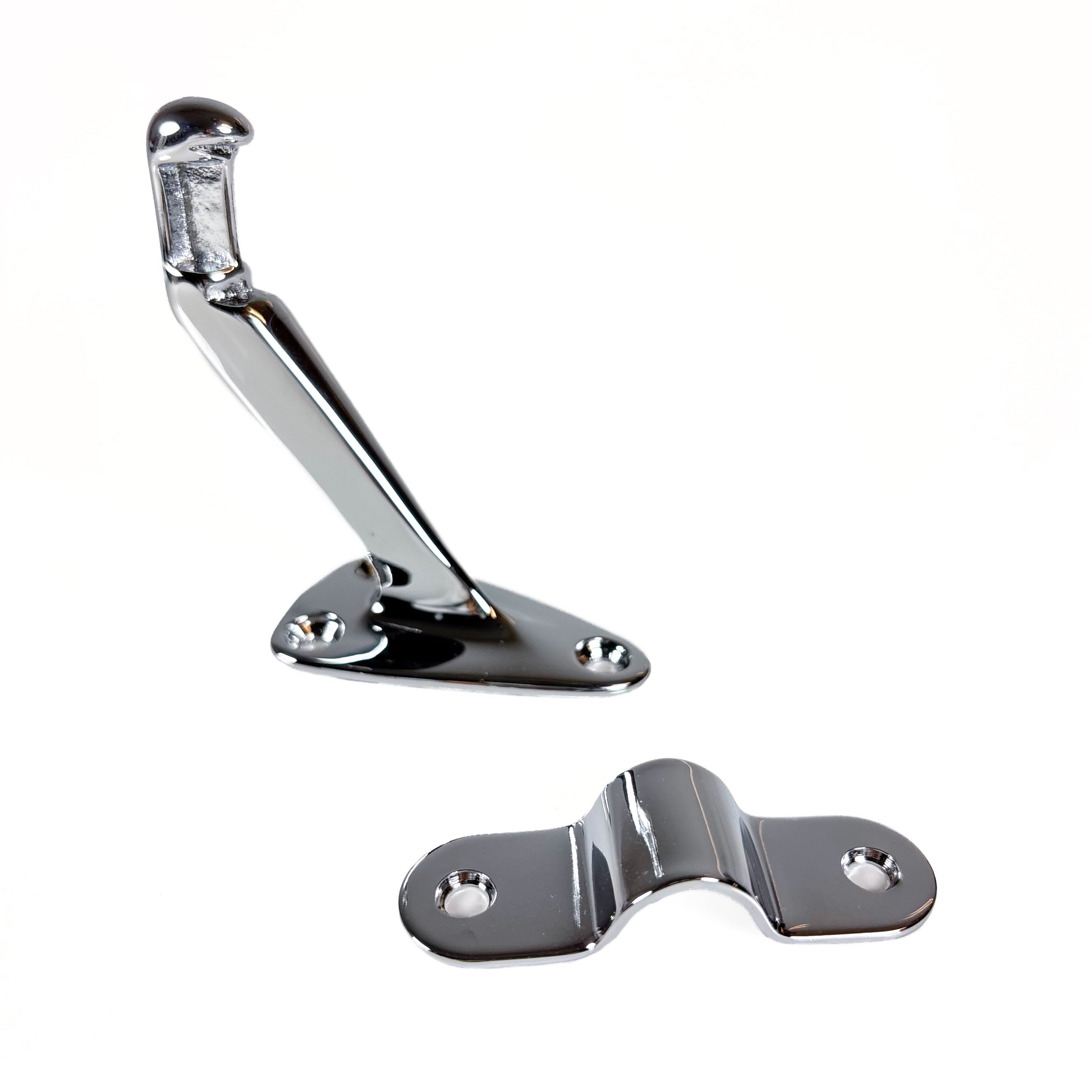 Heavy Duty Solid Brass Handrail Bracket Polished Chrome