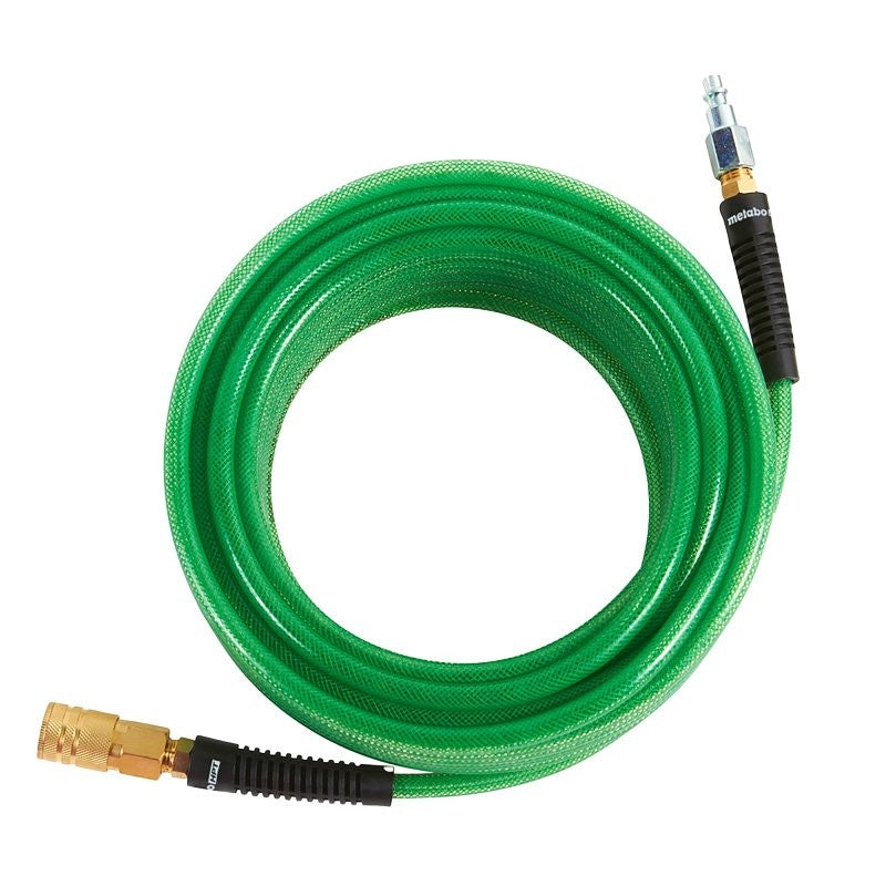 Metabo HPT 115155M Air Hose with Industrial Fittings, 1/4 in OD, 50 ft L, Crimped x Compression, 300 psi Pressure, Green
