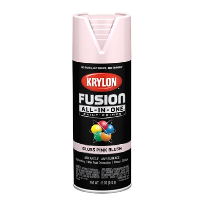 Krylon K02717007 Spray Paint, 12 oz Can, 25 sq-ft Coverage Area, Acrylic Base, Gloss, Pink Blush