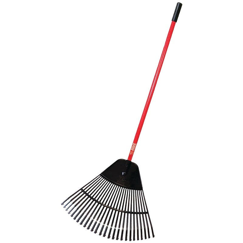 BULLY Tools 92624 Leaf Rake, Poly Tine, 26-Tine, Fiberglass Handle, 41 in L Handle