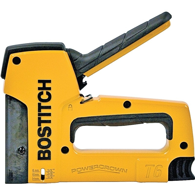 Bostitch PowerCrown Series T6-8 Tacker, 84 Magazine, 7/16 in W Crown, Steel Staple