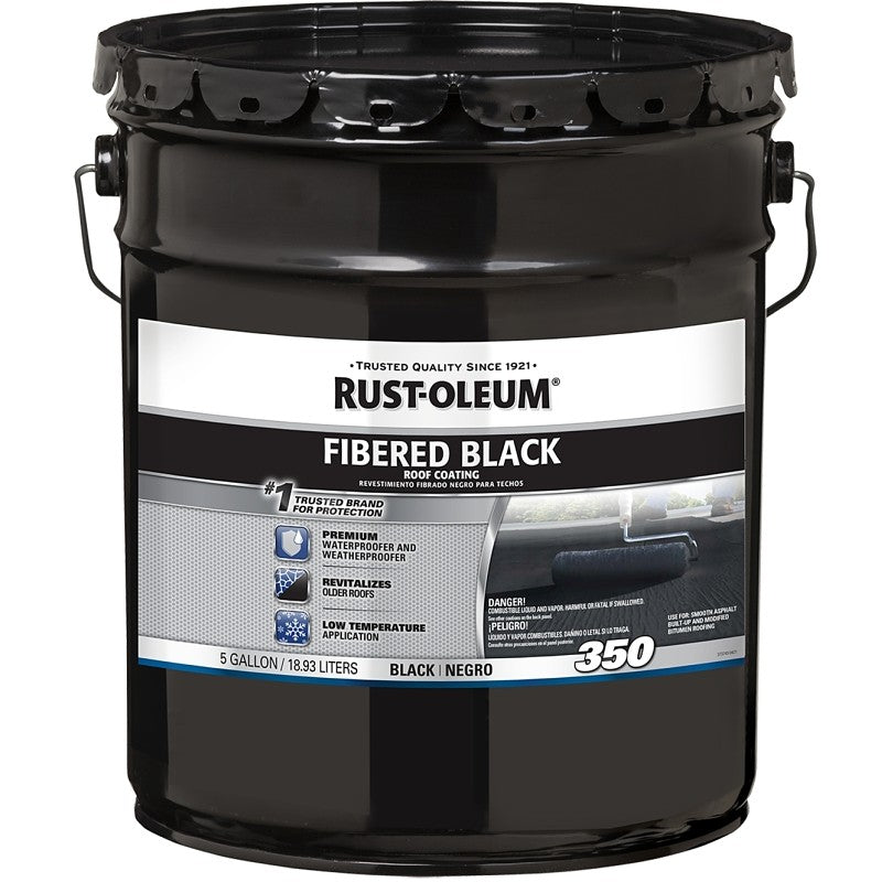 Rust-Oleum 350 Series 301999 Roof Coating, Black, 4.75 gal, Pail, Liquid