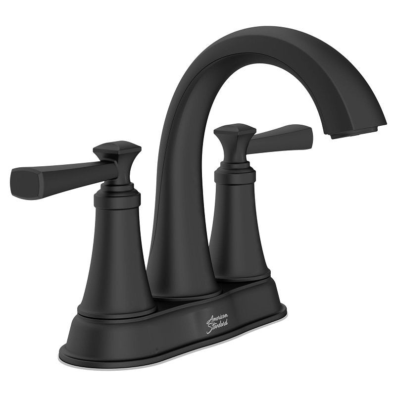 American Standard 1011922430 Bathroom Faucet, 1.2 gpm, 2-Handle, Matte Black, 4 in Faucet Centers