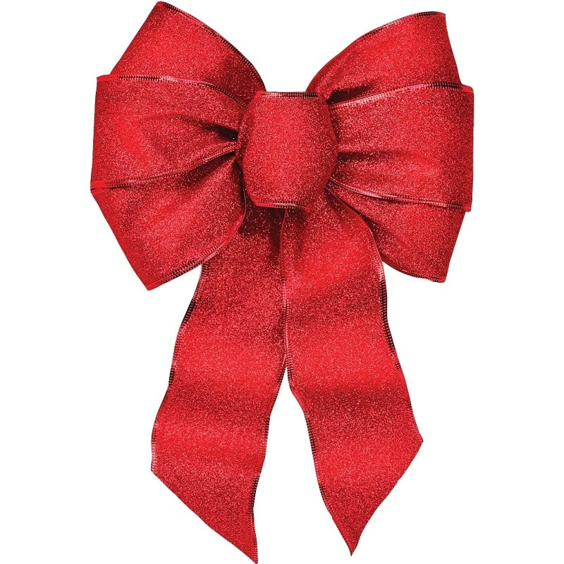 Holidaytrims 6166 Outdoor Bow Assortment, 1 in H, Velvet, Gold/Red/Silver (Pack of 12)