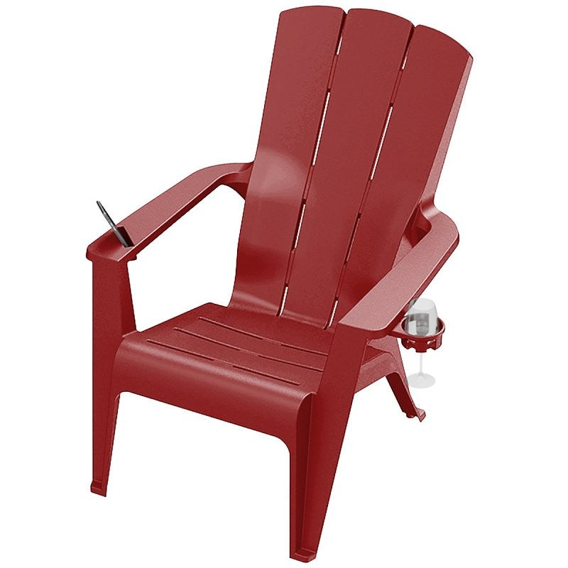Gracious Living 11807-20 Adirondack Chair, 36-1/2 in W, 36 in D, 29-1/2 in H, Resin Frame, Crimson Red Frame