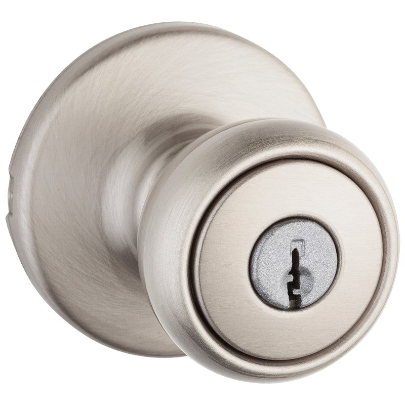 Kwikset 400T 15 CP Entry Knob, Satin Nickel, Steel, 3 Grade