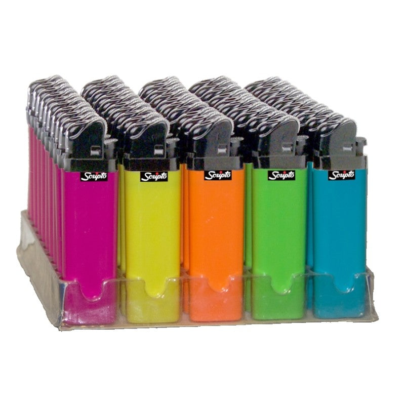 Scripto Mighty Match LDM13L-50/MM Pocket Lighter, Blue/Green/Orange/Purple/Yellow (Pack of 50)