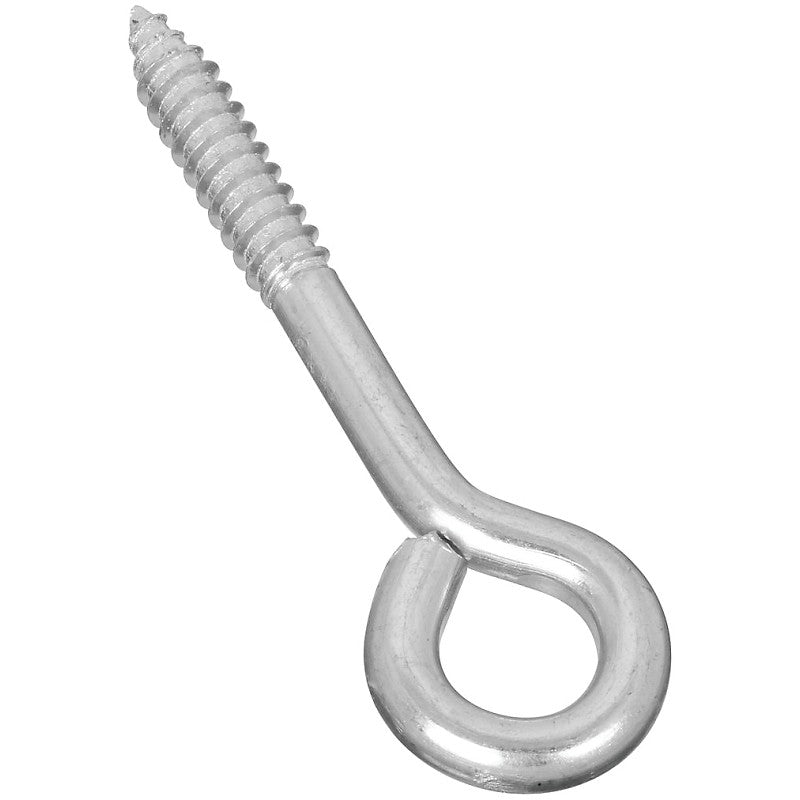 National Hardware N220-681 Lag Screw Eye, 1.62 in L Thread, 4 in OAL, 175 lb Working Load, Steel, Zinc (Pack of 10)