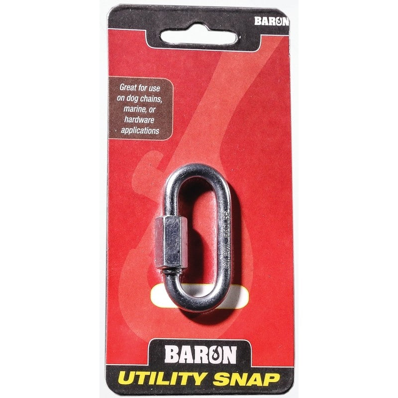 Baron C-7350T-3/16 Quick Link, 1/4 in Opening, 1-7/8 in L Dimensions, 660 lb Working Load, Steel, Zinc