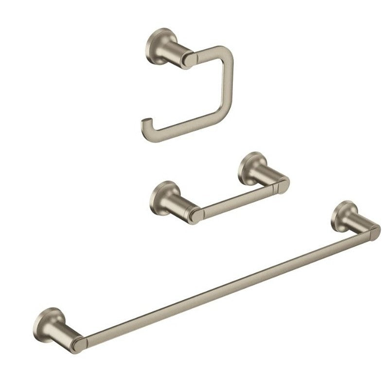 Moen Zyla Series Y1633BN Bathroom Hardware Set, Zinc, Brushed Nickel, 3-Piece