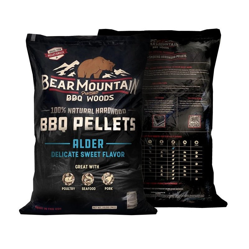 Bear Mountain FK11 Series BBQ Pellet, Alder, 20 in L, Hardwood, 20 lb Bag