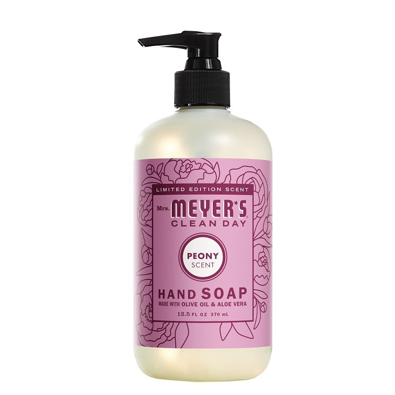 Mrs. Meyer's 17108 Hand Soap, Liquid, Peony, 12.5 fl-oz Bottle
