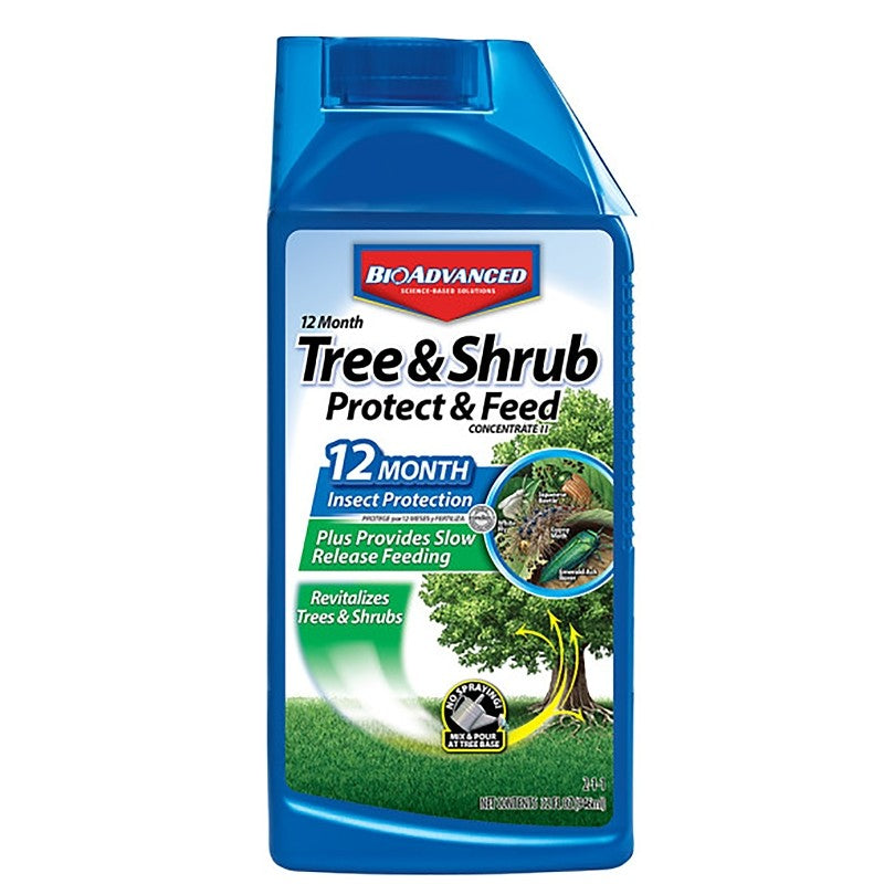 BioAdvanced 701810A Concentrated Tree and Shrub Protect and Feed II, Liquid, Green, 32 oz Bottle