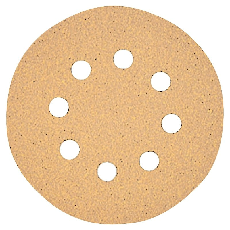 DEWALT DW4306 Sanding Disc, 5 in Dia, Coated, 220 Grit, Very Fine, Aluminum Oxide Abrasive, Paper Backing, 8-Hole, 5/PK