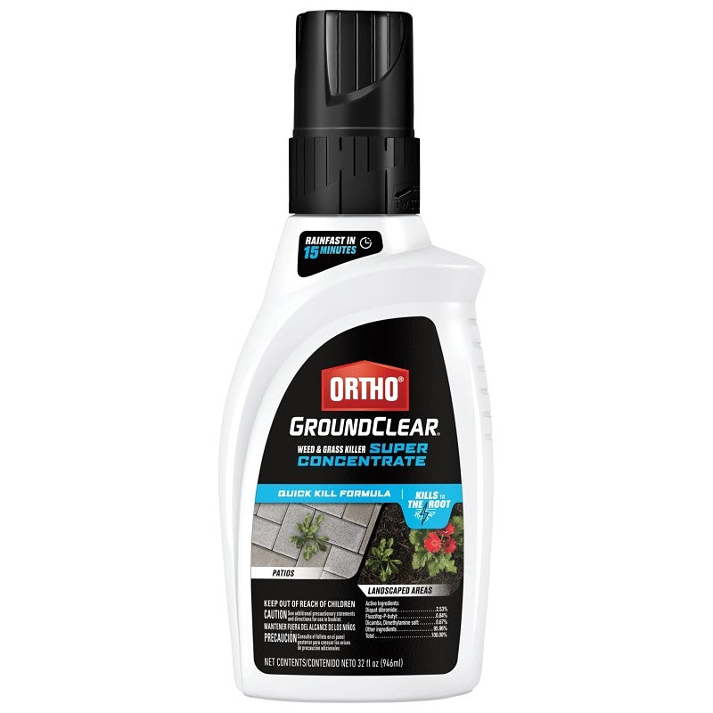 Ortho GROUNDCLEAR 4651005 Concentrated Weed and Grass Killer, Liquid, Dark Brown, 32 oz Bottle