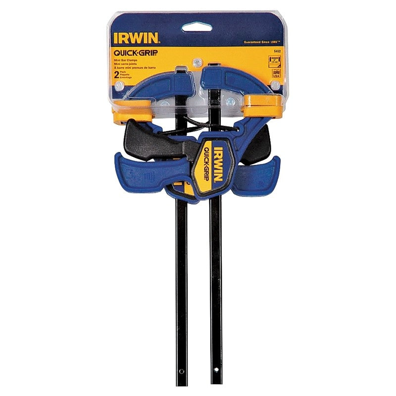Irwin QUICK-GRIP 1964743/5462 Bar Clamp, 150 lb, 6 in Max Opening Size, 2-7/16 in D Throat, Steel Body