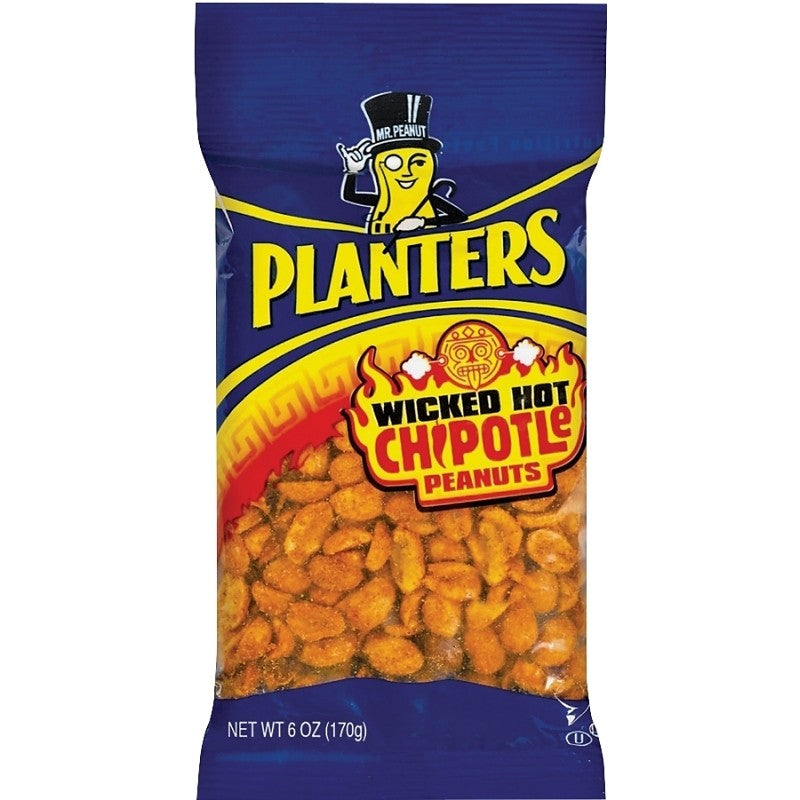 Planters 483280 Peanut, Wicked Hot Chipotle, 6 oz, Bag (Pack of 12)