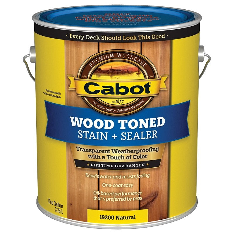 Cabot 140.0019200.007 Deck and Siding Stain, Natural, Liquid, 1 gal (Pack of 4)