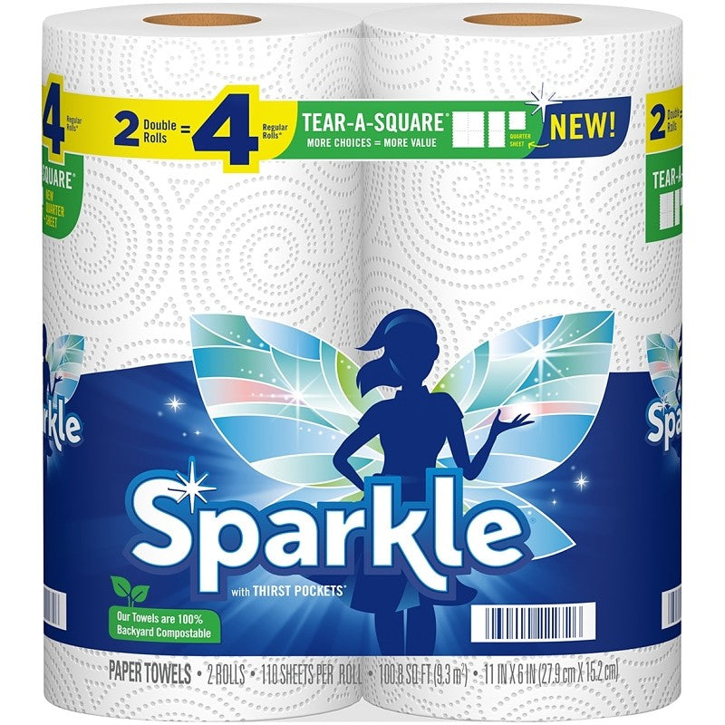 Sparkle 22272 Paper Towel, 9-1/4 ft L, 4.8 in W, 2-Ply (Pack of 12)