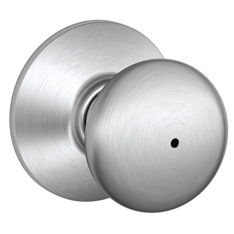 Schlage Plymouth Series F40CSVPLY626 Privacy Lockset, 2.31 in L x 2.75 in W x 2.75 in H Dimensions, Satin Chrome